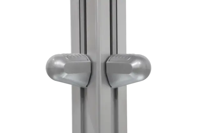 A close-up photo of a different part of the M2 Maximus pole, showing the heavy-duty operating mechanism used to open and close the umbrella canopies.